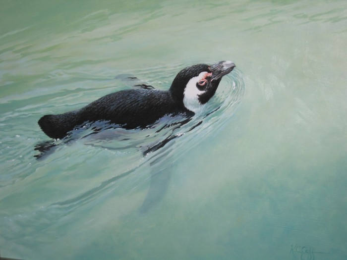 Penguin - Oil on wood panel